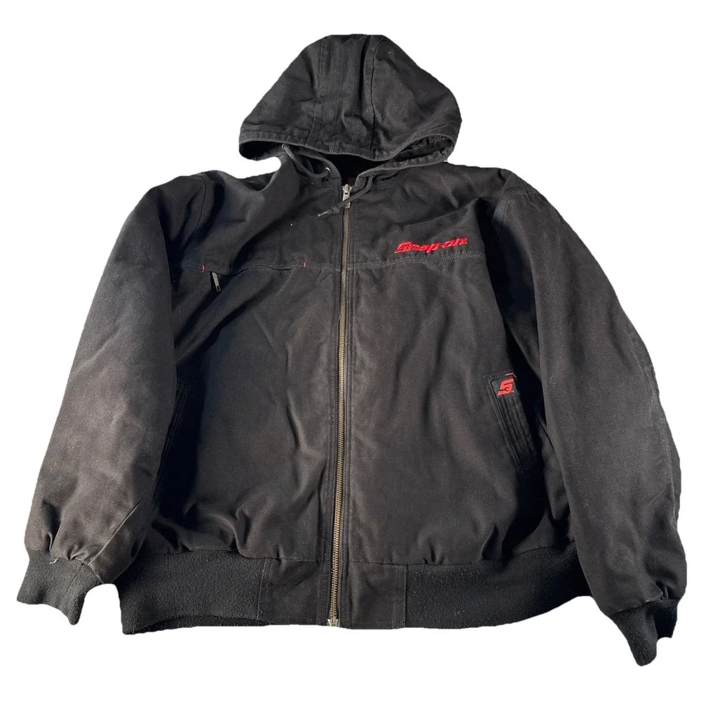 Snap On Tools Jacket Mens 2XL Black Mechanic Logo Heavy Work Canvas